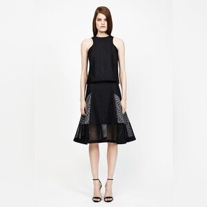 Jonathan Simkhai Black and Gray A-Line mesh  Skirt 4 euc